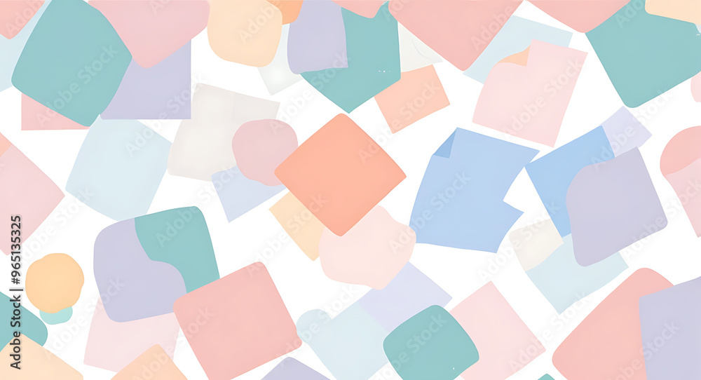 A minimal illustration of interlocking geometric shapes in soft pastel colors, symbolizing connection and harmony. The shapes are simple yet arranged in a visually balanced composition A minimal illustration of interlocking geometric shapes in soft pastel colors, symbolizing connection and harmony. The shapes are simple yet arranged in a visually balanced composition