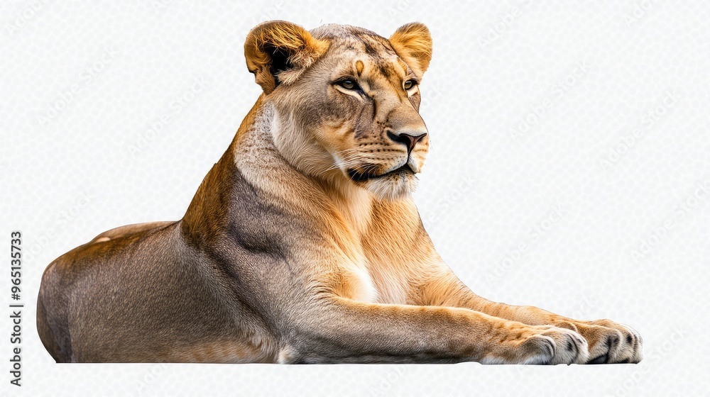 Obraz premium Seated Lioness with a Graceful Expression