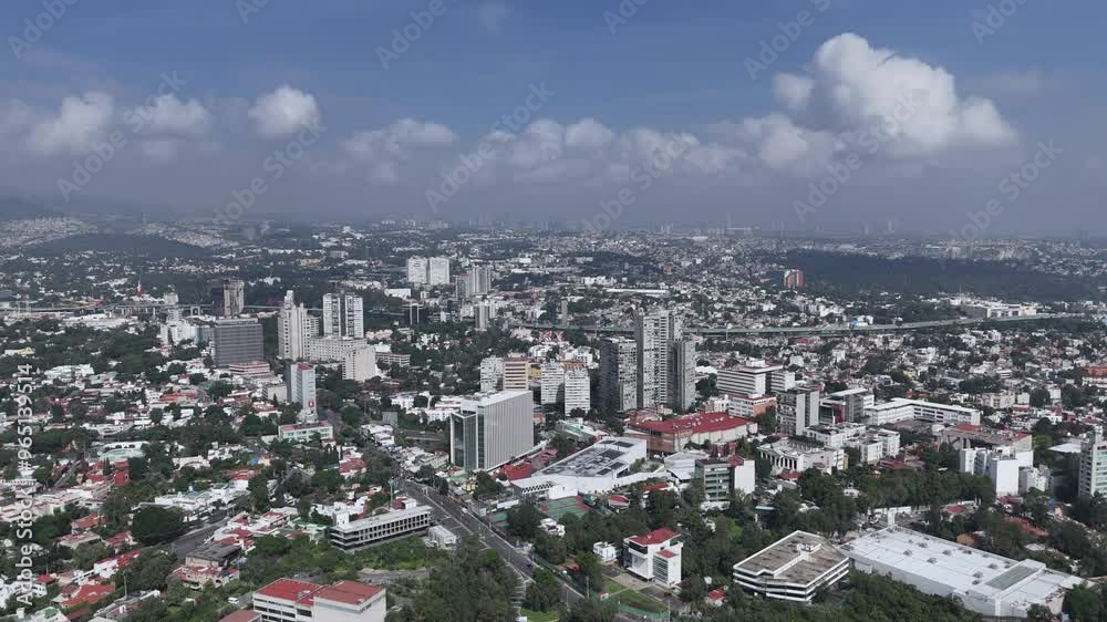 Sunny summer day aerial of western Mexico City Sunny summer day aerial of western Mexico City