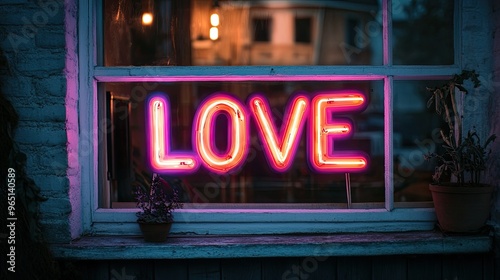 Neon sign with the word "LOVE"