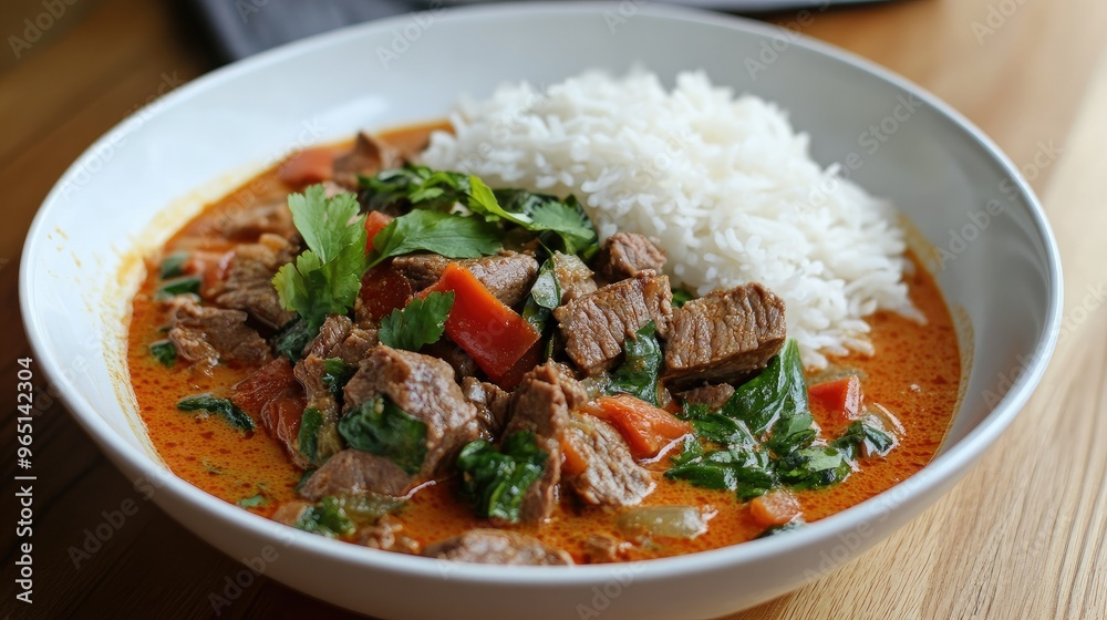 Panang curry with beef and red curry paste