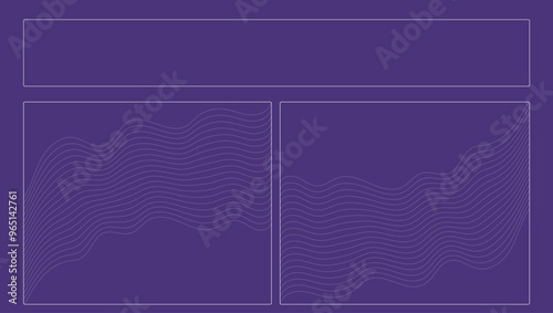 Presentation page vector background design on deep purple surface with wave design.