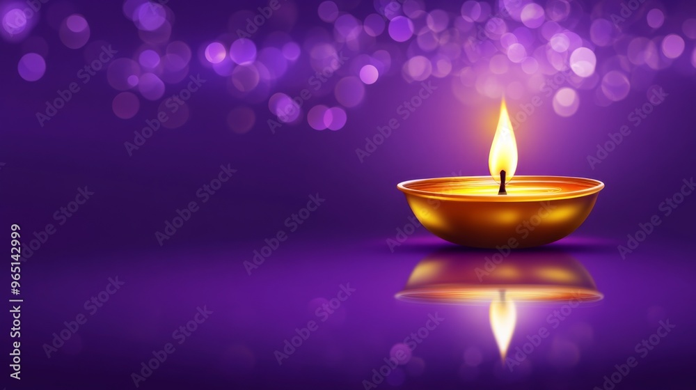 Burning oil lamp for Dilwali or Deepavali on purple background. Illustration of burning oil lamp on purple background Burning oil lamp for Dilwali or Deepavali on purple background. Illustration of burning oil lamp on purple background