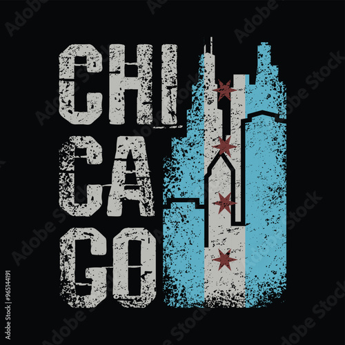 Vintage university college typografi USA chicago slagord teksttrykk for grafisk t-skjorte eller genser hettegenser eller klistremerke plakat - Vektor