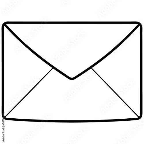 envelope outline coloring book page line art illustration digital drawing