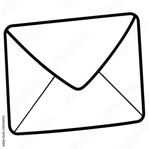 envelope outline coloring book page line art illustration digital drawing