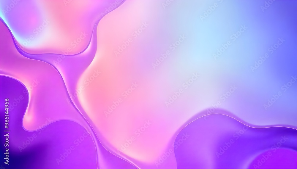 Obraz premium 3D modern wallpaper background is made up of a 3d holographic liquid wave, iridescent chrome fluid silk, and neon metal gradient effects.
