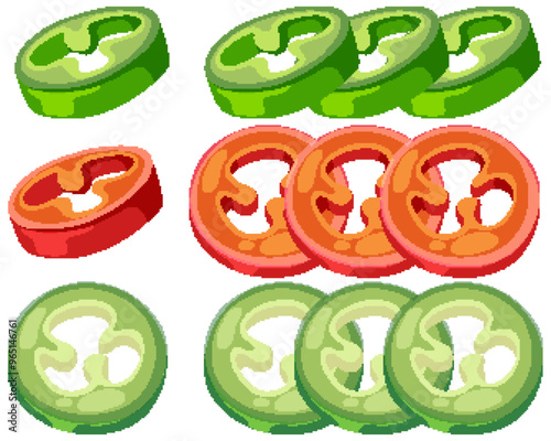 Colorful Bell Pepper Slices