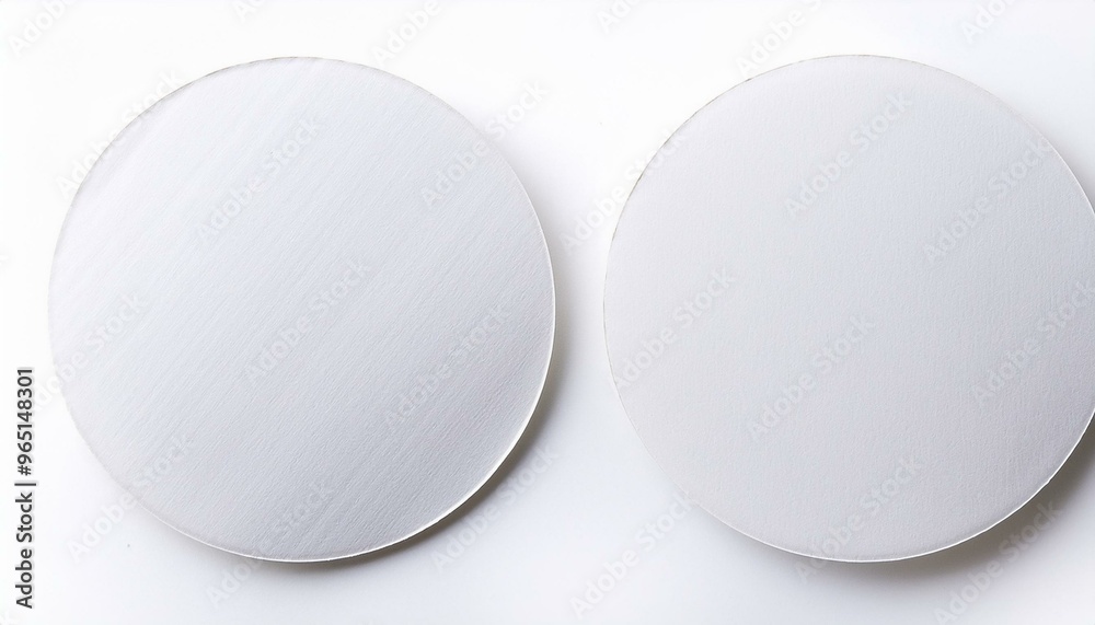 Blank white round paper sticker label isolated Blank white round paper sticker label isolated