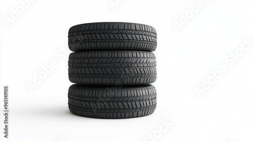 stack of tires isolated on white background