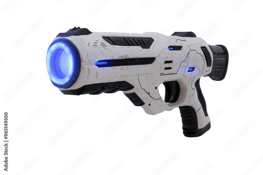 Futuristic laser gun with blue light. Ideal for sci-fi themes, gaming, and technology concepts. Futuristic laser gun with blue light. Ideal for sci-fi themes, gaming, and technology concepts.