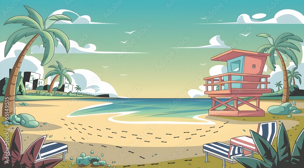 Obraz premium tropical island with palm trees