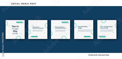 Tips for business online social media marketing tutorial, tips, post banner layout template background design element promotion banner template