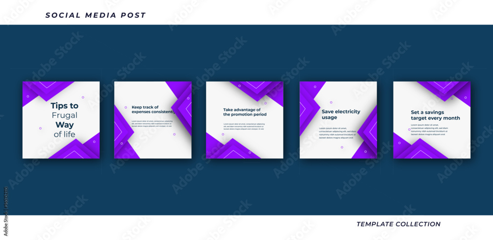 Tips collection set social media tutorial, tips, post banner layout ...
