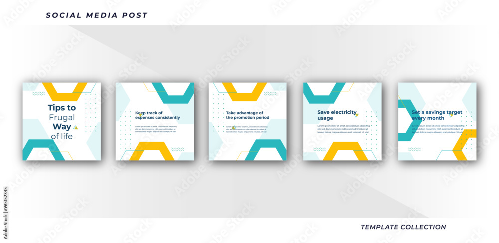 Tips collection set social media tutorial, tips, post banner layout ...