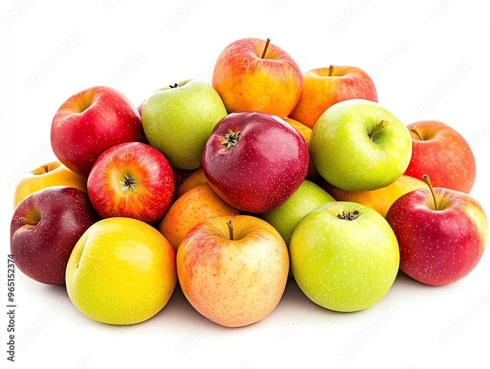Pile of fresh, colorful apples isolated on white background. Pile of fresh, colorful apples isolated on white background.