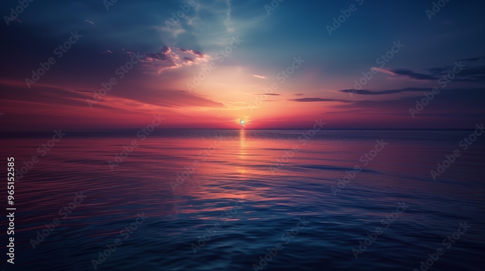 Stunning Ocean Sunset with Dramatic Sky and Serene Waters - Perfect for Travel Blogs and Nature Enthusiasts Stunning Ocean Sunset with Dramatic Sky and Serene Waters - Perfect for Travel Blogs and Nature Enthusiasts