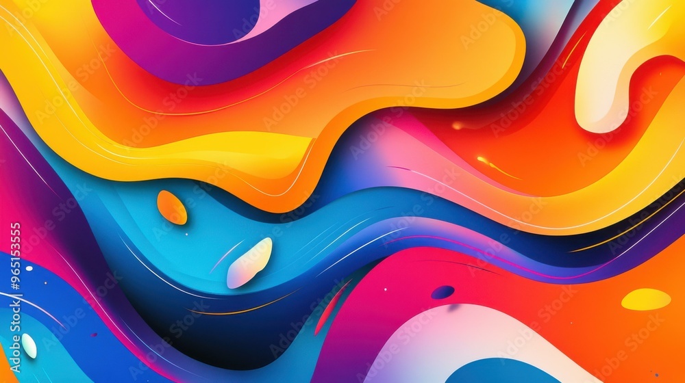 Fototapeta premium Vibrant and dynamic fluid gradient background perfect for an annual tech meeting poster, showcasing a modern abstract design.