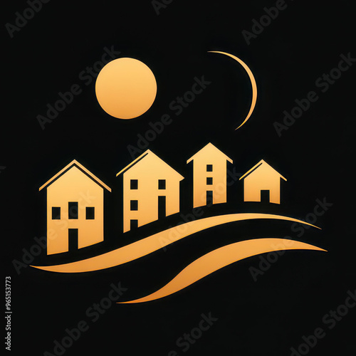 Modern and sleek logo design perfect for a real estate firm, crafted as a vector file for crisp quality.