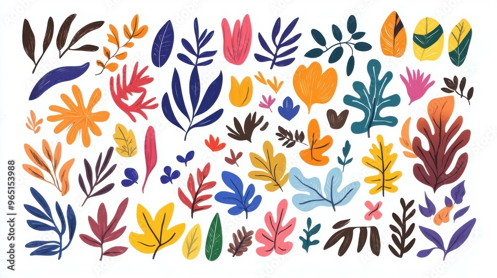 Explore this charming bundle of handdrawn leaf frames and doodles, perfect for modern designs and creative projects Explore this charming bundle of handdrawn leaf frames and doodles, perfect for modern designs and creative projects