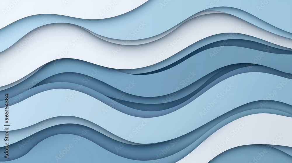 Explore a vibrant abstract design featuring layered blue waves with a papercut style, perfect for modern illustrations. Explore a vibrant abstract design featuring layered blue waves with a papercut style, perfect for modern illustrations.