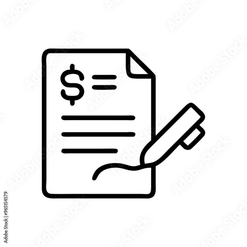 Vector business contract icon 