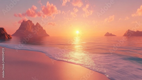 Sunrise over beach backgrounds