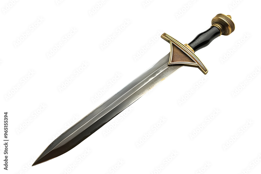 Medieval sword with a gold hilt. Isolated on a transparent background. Medieval sword with a gold hilt. Isolated on a transparent background.