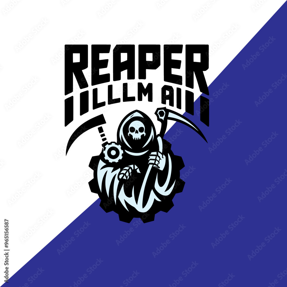Reaper LLM AI Vector Illustrated Logo Template Reaper LLM AI Vector Illustrated Logo Template