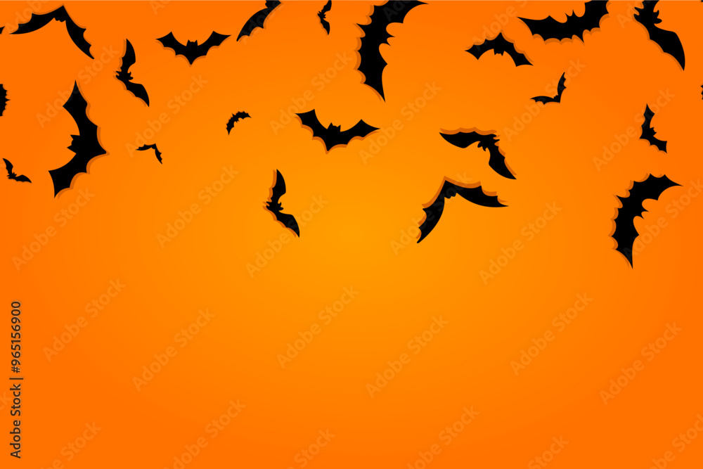 flying bats group with orang background vector free flying bats group with orang background vector free