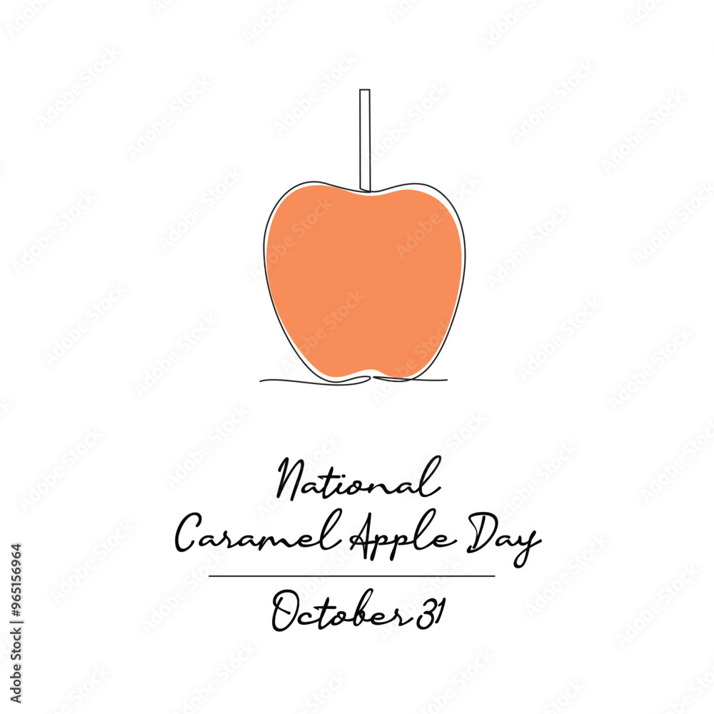 Obraz premium line art of National Caramel Apple Day good for National Caramel Apple Day celebrate. line art.