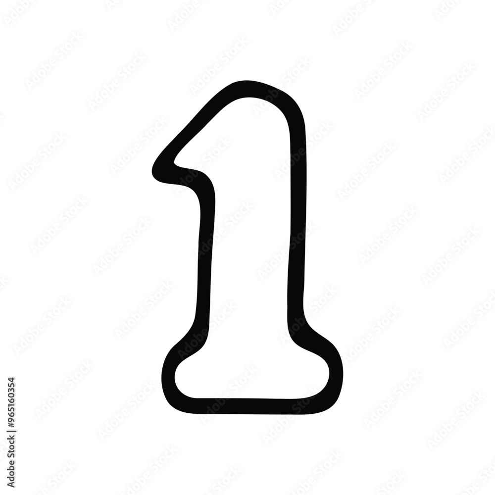 Number one outline illustration Number one outline illustration