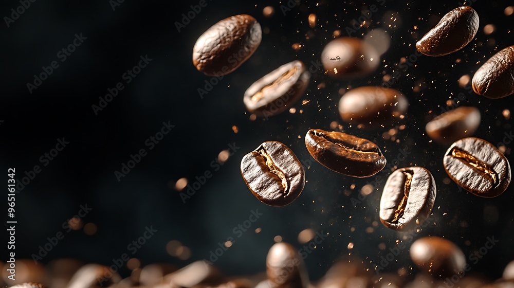 Coffee Beans in Motion: A Close-Up