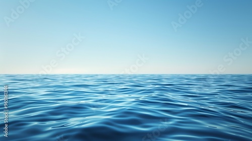 Wallpaper Mural Serene Ocean Horizon with Calm Waves Under Clear Blue Sky - Nature Landscape Photograph for Relaxation and Meditation Torontodigital.ca