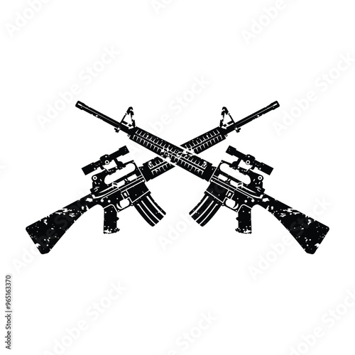 weapon Vector silhouette of hunting, Firearms Training, Range, Carbine