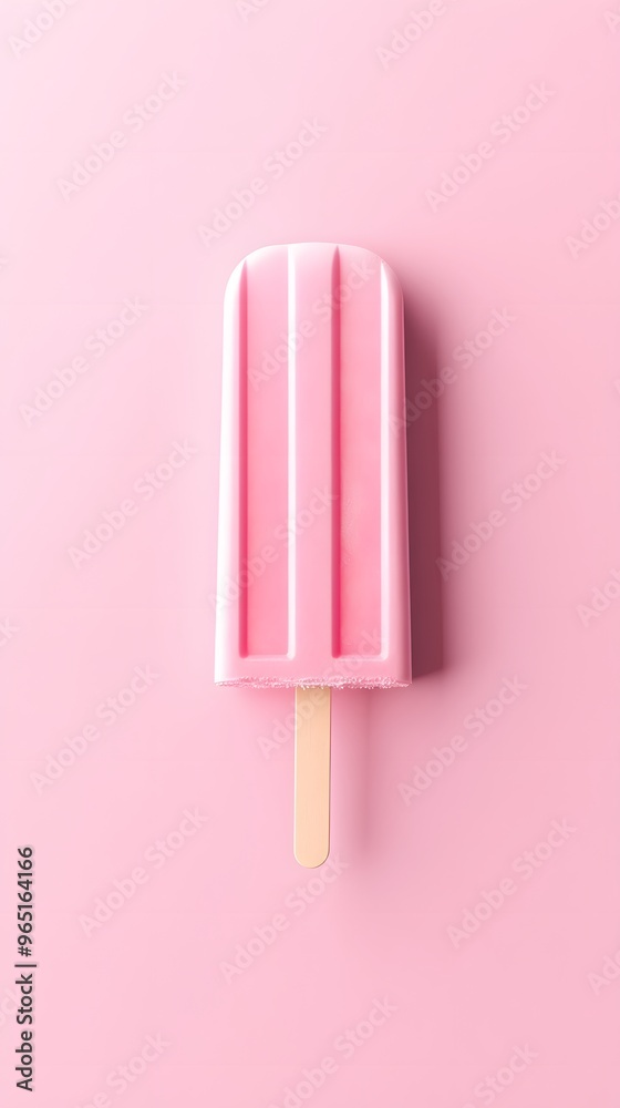 Pink popsicle on a pink background Pink popsicle on a pink background