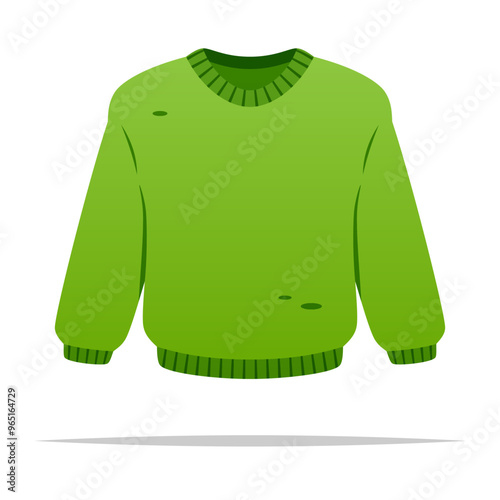 Green sweater vector isolated illustration