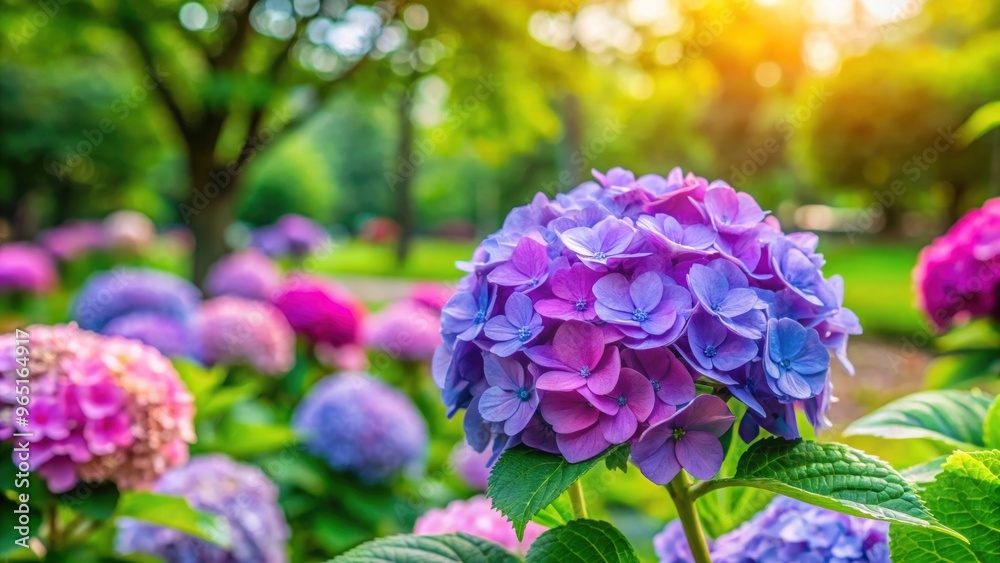 Hydrangea flower blooming in a vibrant public park garden, hydrangea, flower, garden, public park, blooming, colorful, nature Hydrangea flower blooming in a vibrant public park garden, hydrangea, flower, garden, public park, blooming, colorful, nature