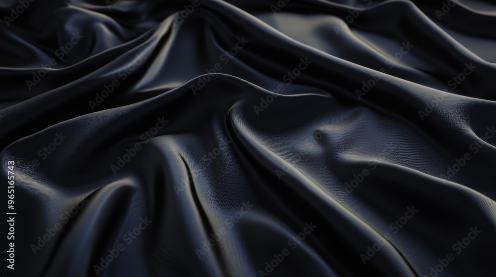 Black satin fabric background Black satin fabric background