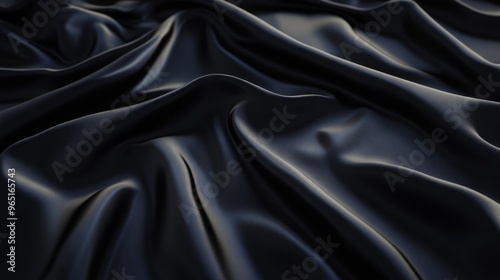 Black satin fabric background