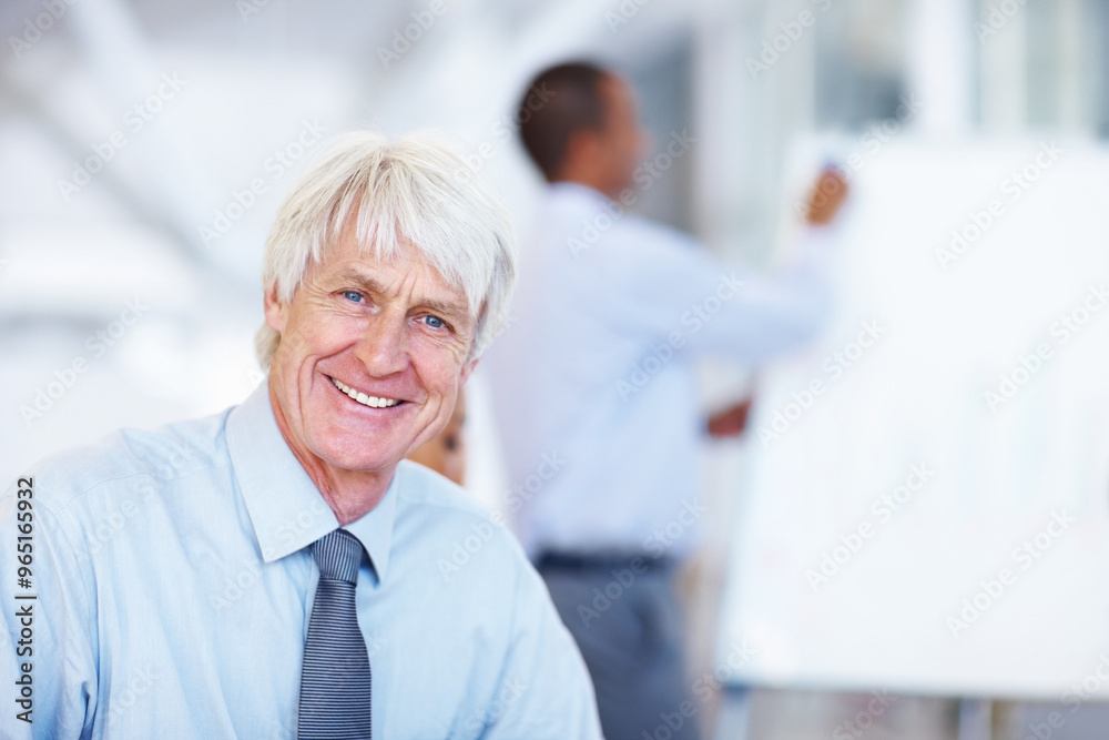 Office, presentation and portrait of mature man in office with smile, confidence and or meeting ideas. Growth, development or business people in conference room with opportunity, proposal or workshop Office, presentation and portrait of mature man in office with smile, confidence and or meeting ideas. Growth, development or business people in conference room with opportunity, proposal or workshop