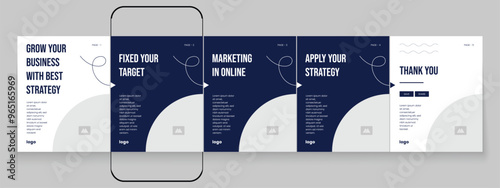 Marketing agency carousel post template pack. Creative social media post design. Business carousel banner. Social media post bundle. Digital marketing banner carousel template