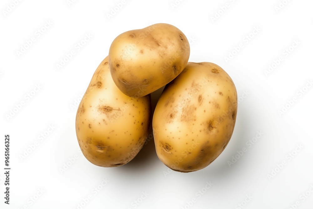 Three Potatoes isolated on white background. Generative ai Three Potatoes isolated on white background. Generative ai