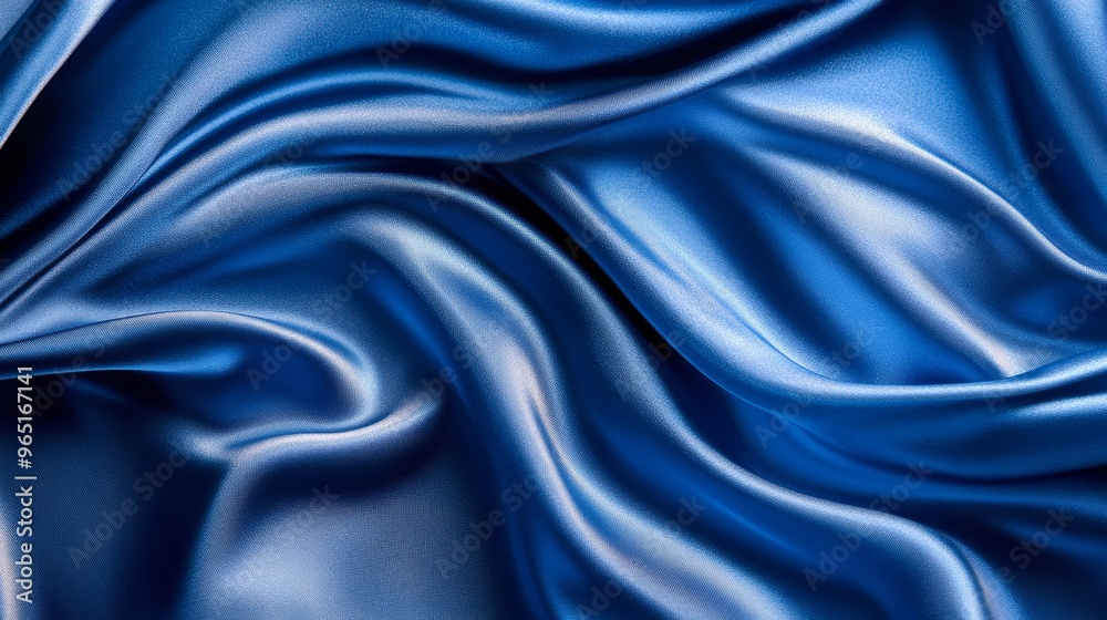 Fototapeta premium Blue satin fabric background