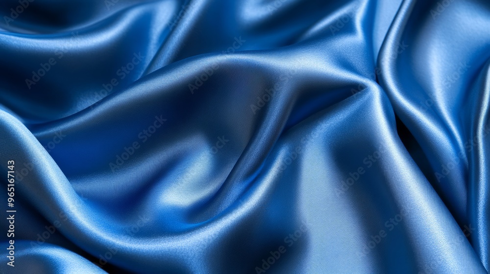 Blue satin fabric background Blue satin fabric background