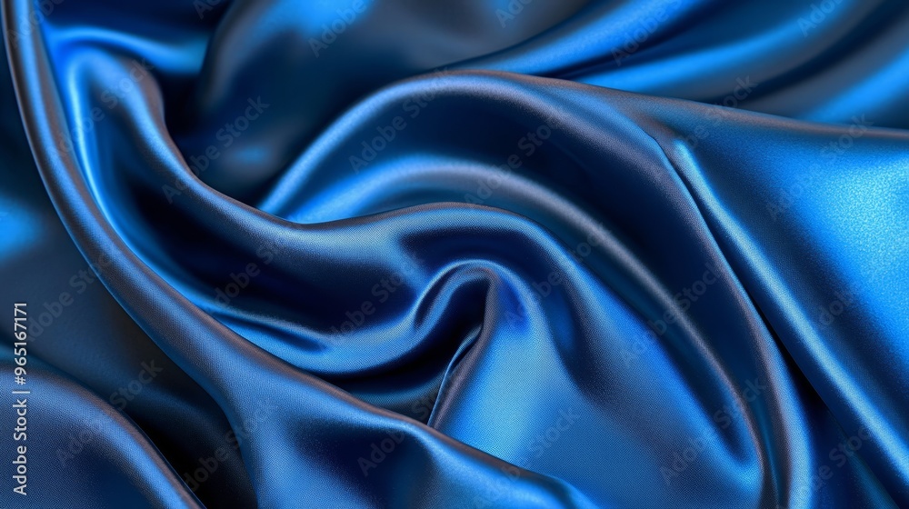 Obraz premium Blue satin fabric background