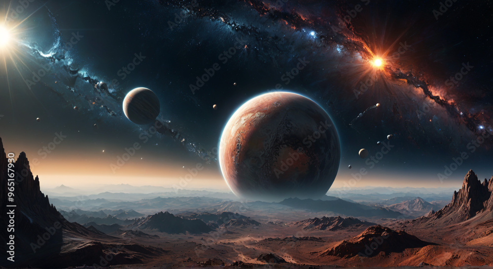alien planet and space