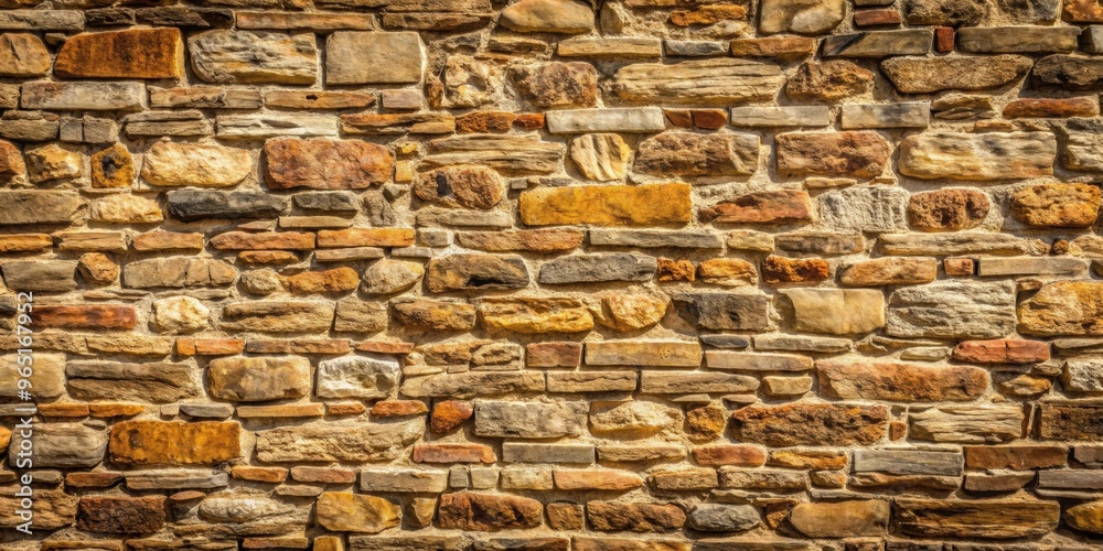 Obraz premium Rustic old stone wall with a textured pattern, stone, ancient, vintage, rough, weathered, architecture, exterior, surface