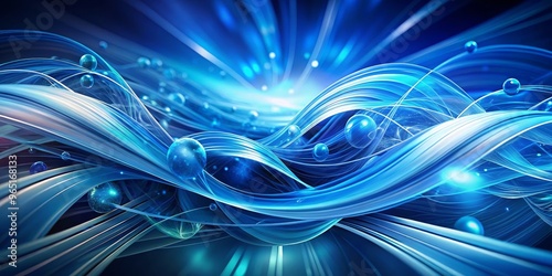 Abstract Blue Spheres in a ...