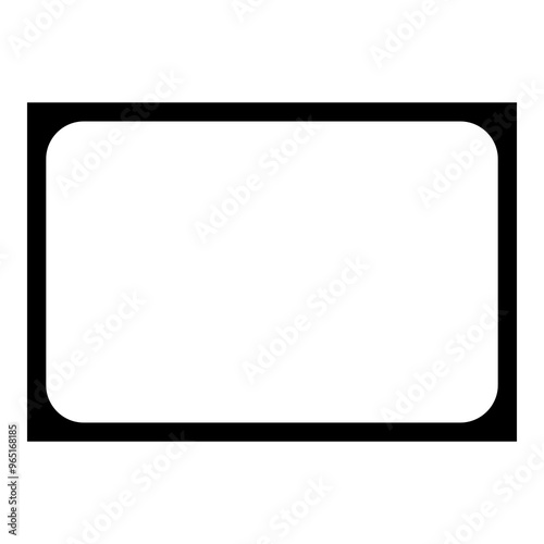 Square frames with round corners icon set, Vector graphic design template, simple abstract geometric shapes on a black. Isolated on transparent background. Frames Banner.